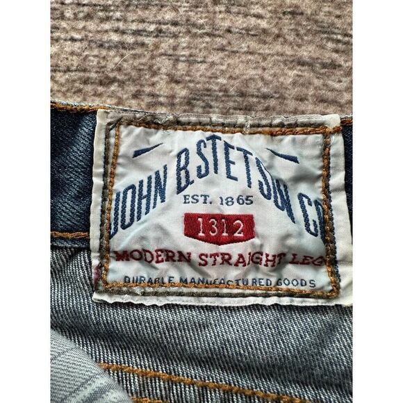 John B Stetson Modern Straight Leg Denim Jeans 32x34 No 1312 - Picture 10 of 11